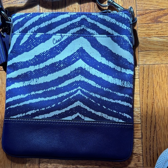 Coach Purple and Cream Zebra Pattern Crossbody - Picture 3 of 4